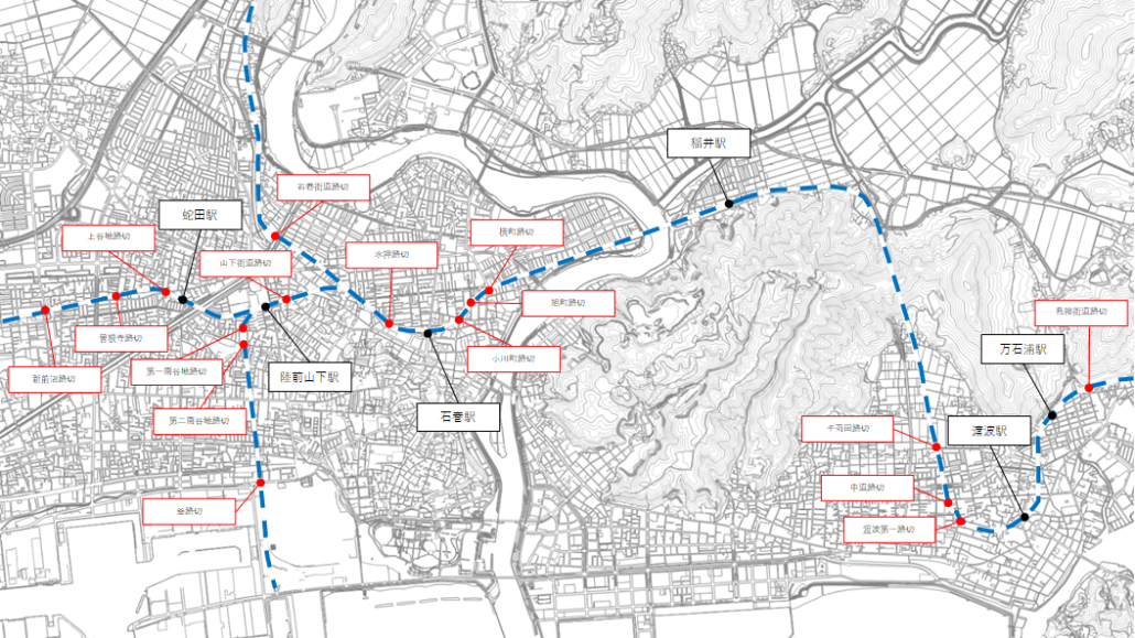 踏み切り場所図