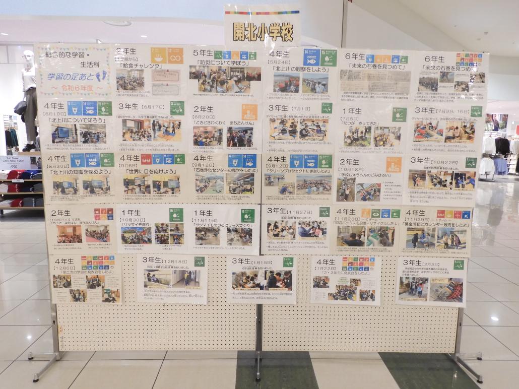 イオンモール石巻ＳＤＧｓフェス　パネル展示（開北小学校）