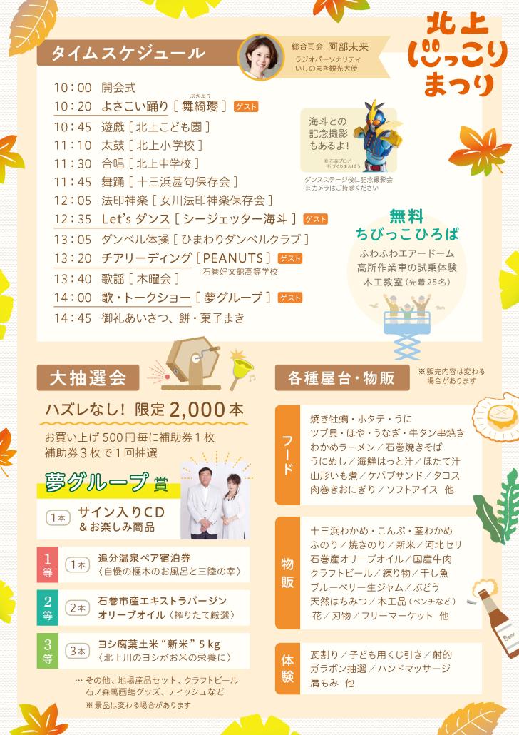 北上にっこりまつり2025チラシ裏