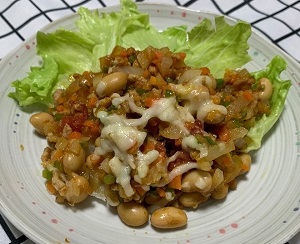 大豆と野菜のカレー炒め