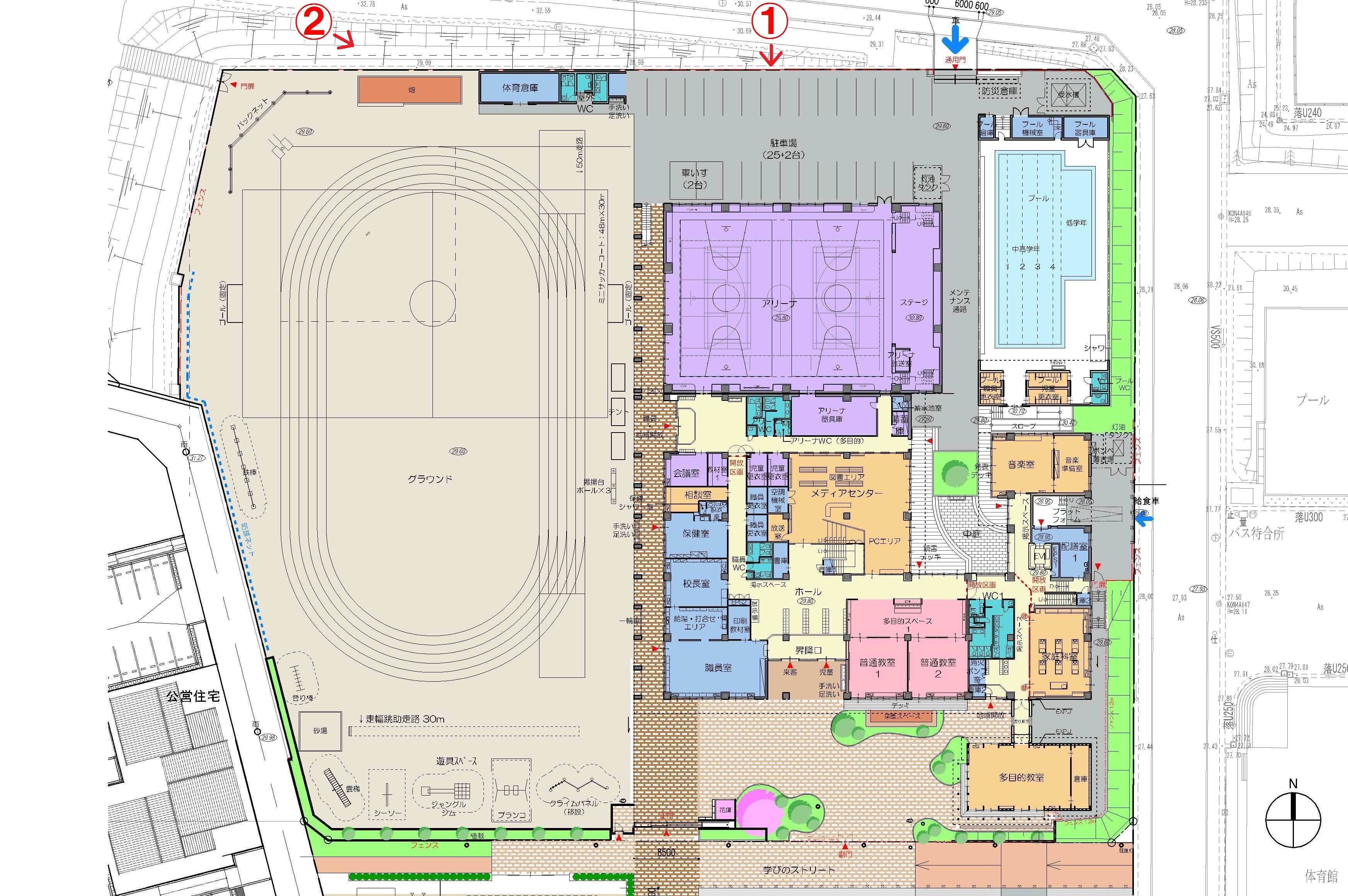 北上小学校移転新築工事の状況 石巻市