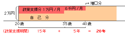 20歳で加入・政策支援を受ける場合