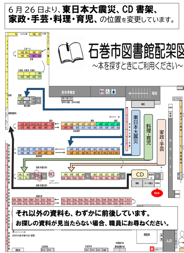 新しい図書館配架図について(ご案内)の画像