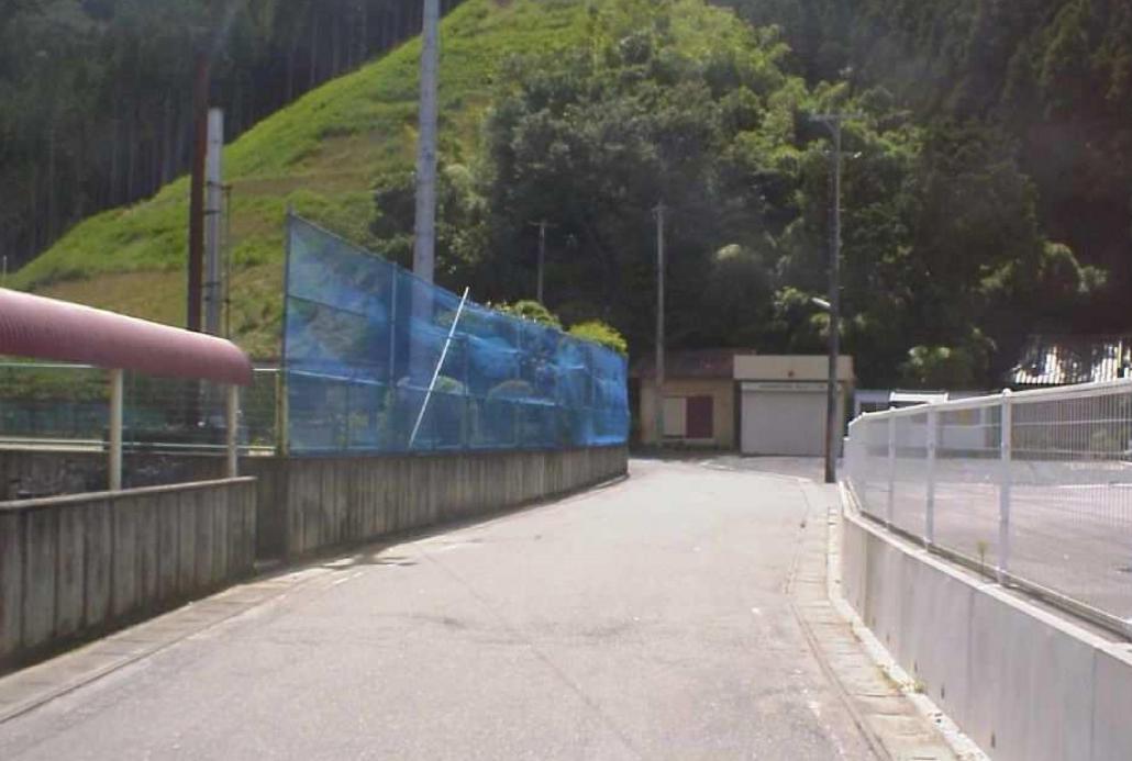 Okawa Elementary School Side Entrance and the Road in Front of Kamaya Community Center