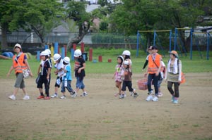 自宅から学校への避難訓練2